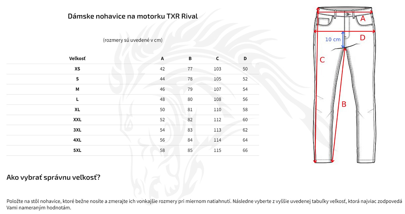 TXR Dámske nohavice na motorku Rival čierno-ružové L